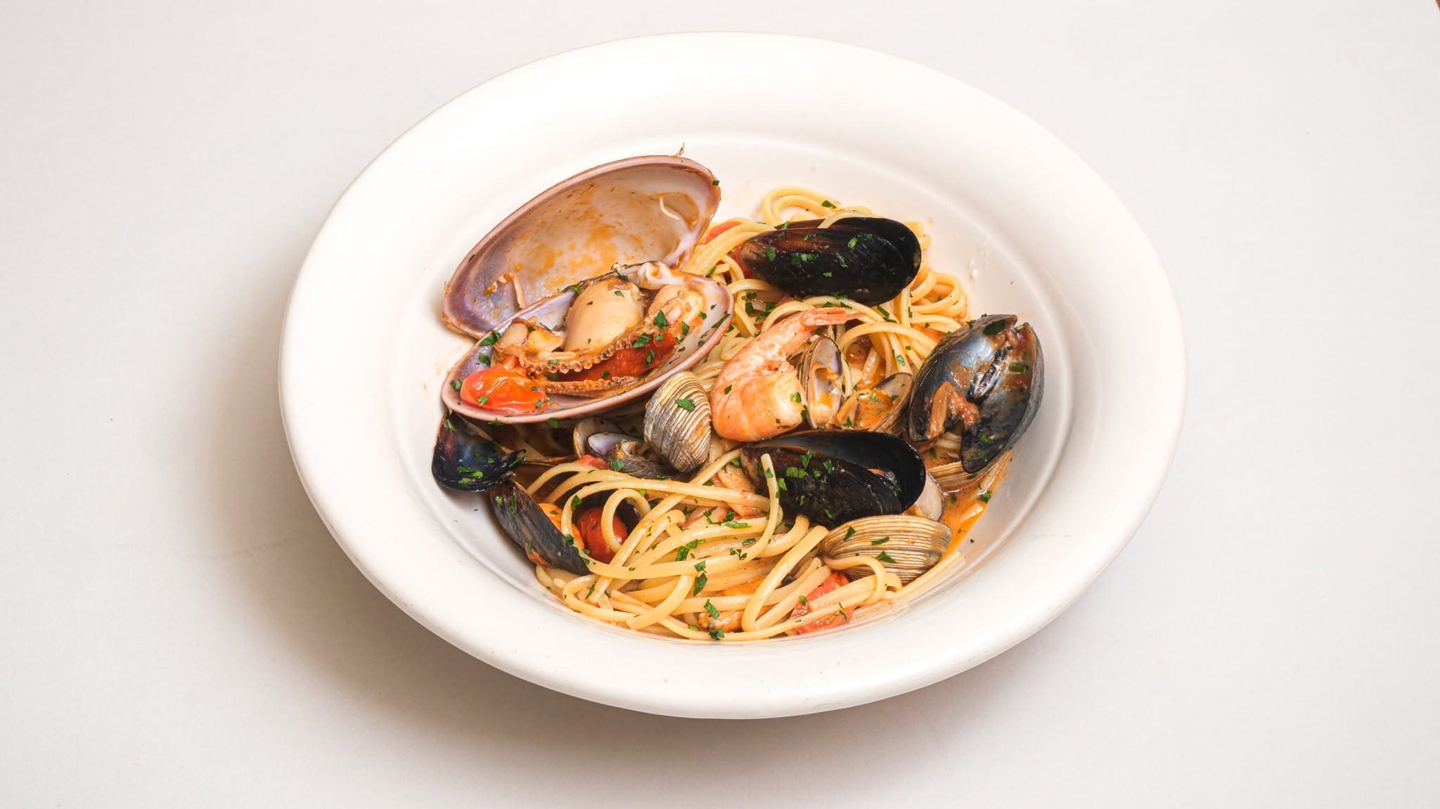 Pasta italiana con mariscos de DI PACE, restaurante italiano en Toluca